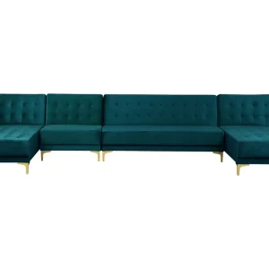 6 Seater U-Shaped Modular Velvet Sofa Sarcelle ABERDEEN
