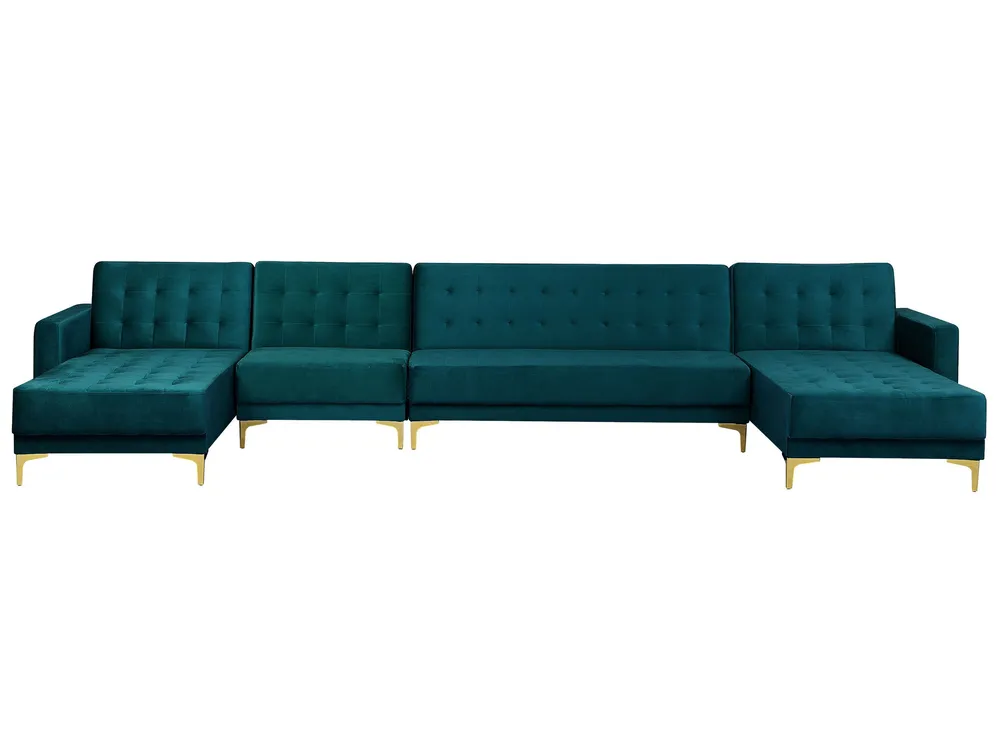 6 Seater U-Shaped Modular Velvet Sofa Sarcelle ABERDEEN