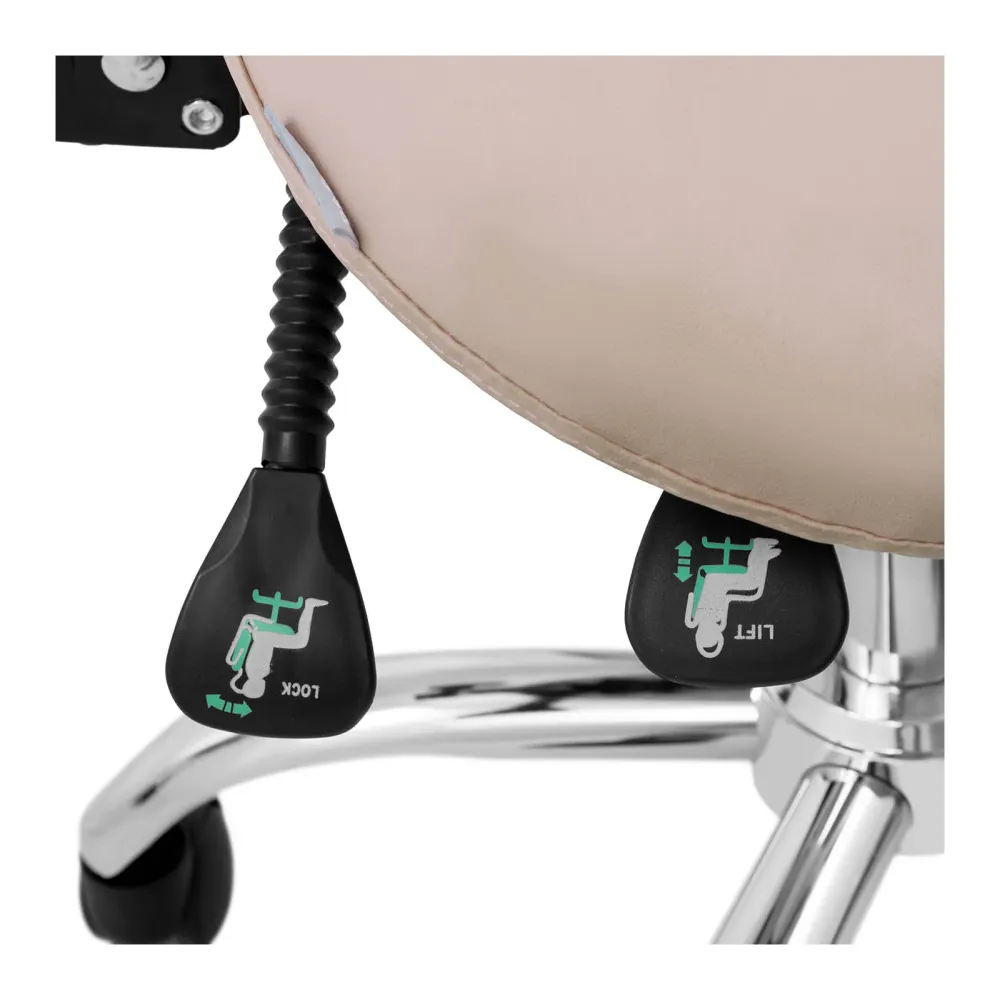 Siège-selle de cheval dossier et siège réglables en hauteur crème argent 14_0007867