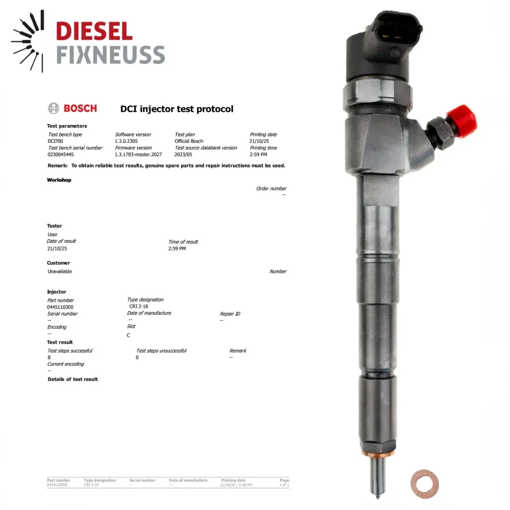 0445110300 Injecteur Alfa Romeo Lancia Opel Fiat 1.6 D 55206704