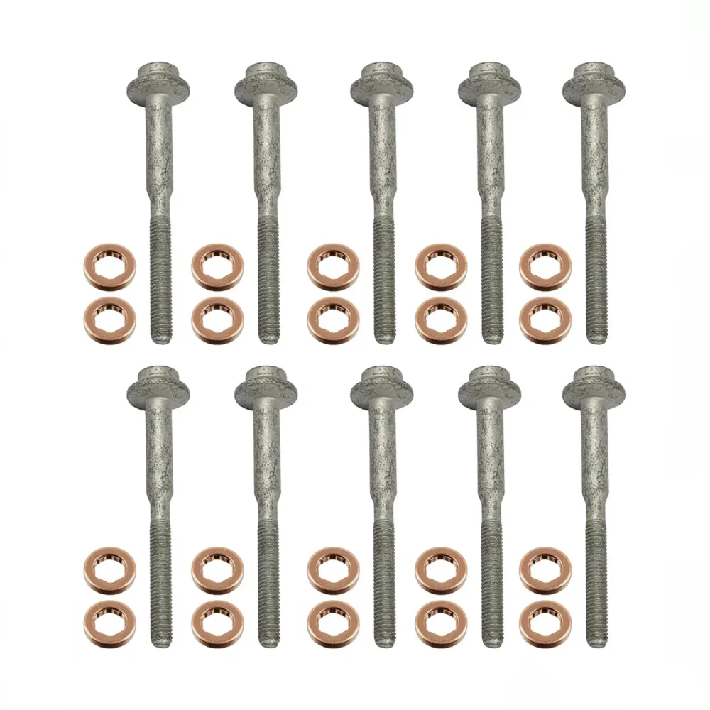 10x Vis d'injecteur WHT003187 & Joint cuivre 13x7.7x2.5mm (1.6 TDI)