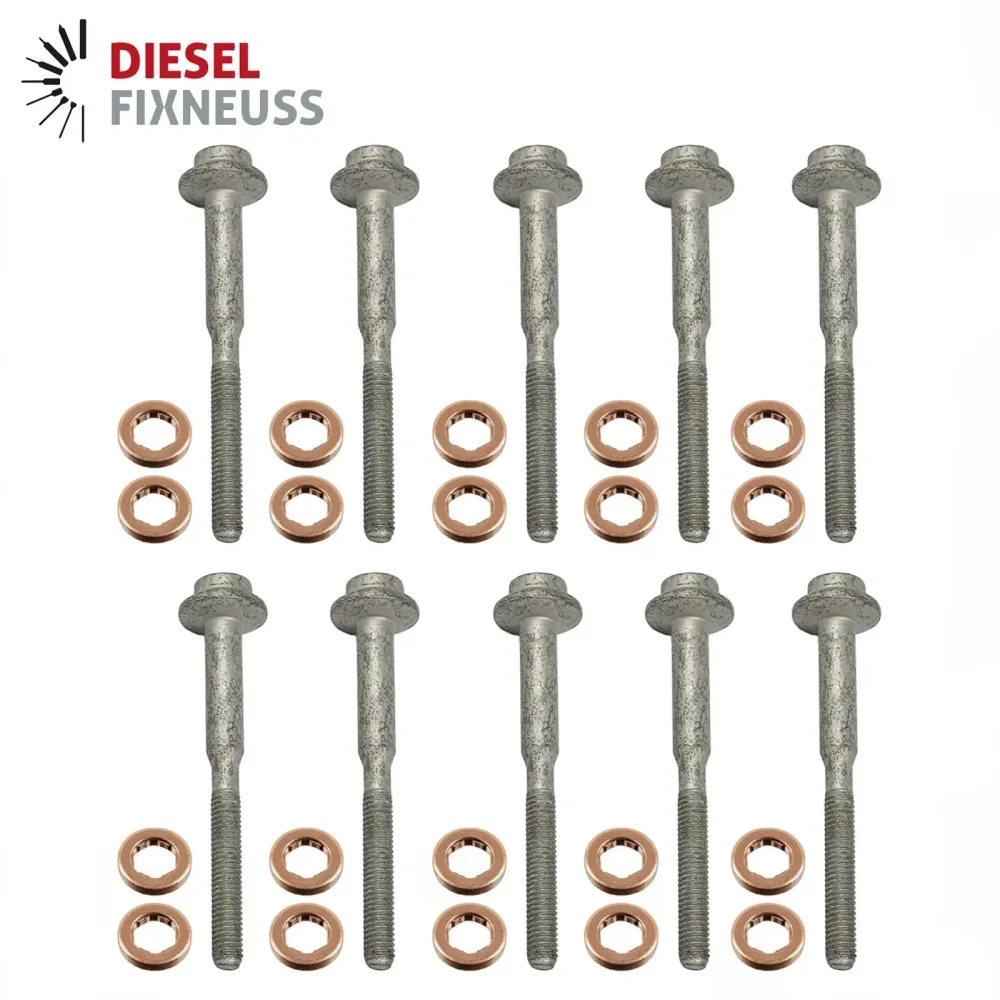 10x Vis d'injecteur WHT003187 & Joint cuivre 13x7.7x2.5mm (1.6 TDI)