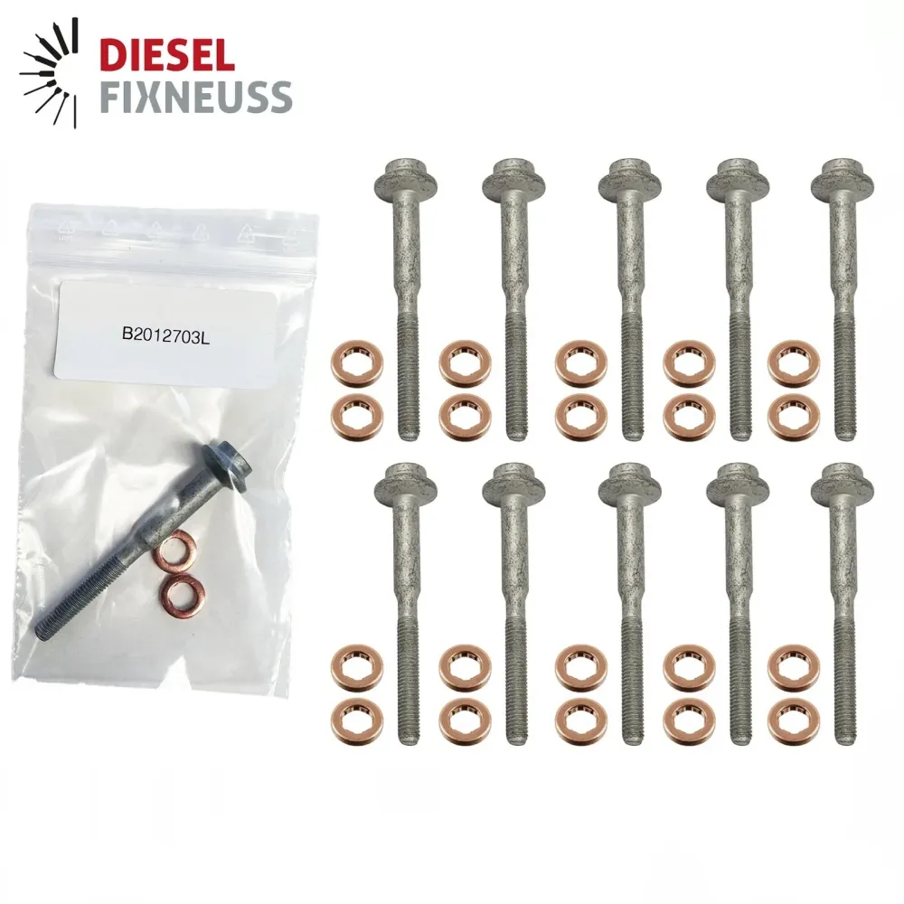 10x Vis d'injecteur WHT003187 & Joint cuivre 13x7.7x2.5mm (1.6 TDI)