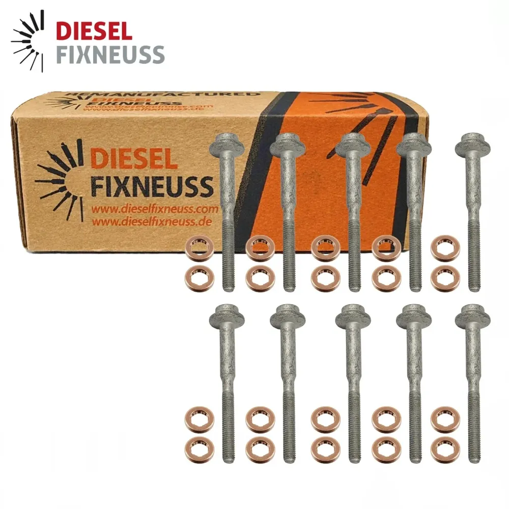 10x Vis d'injecteur WHT003187 & Joint cuivre 13x7.7x2.5mm (1.6 TDI)