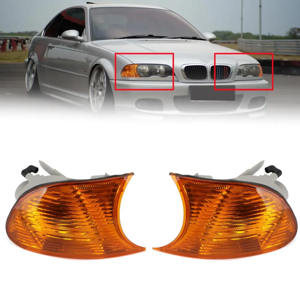 1998-2001 BMW Série 3 E46 Coupé Paire de feux latéraux d'angle ambre 63126904299
