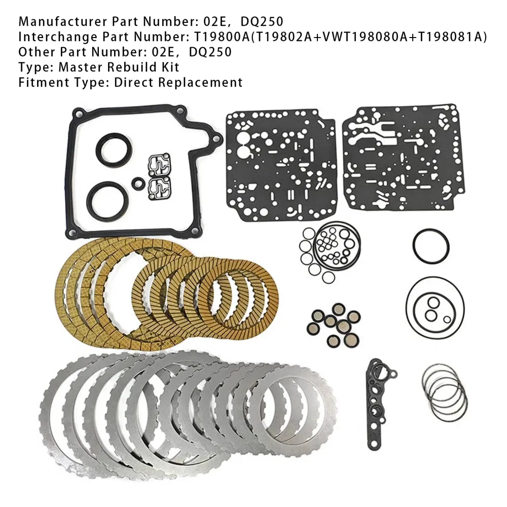 2003-2014 AUDI TT L4 2.0L/V6 3.2L Kit de reconstruction principale de Transmission révision des disques d'embrayage 02E DQ...
