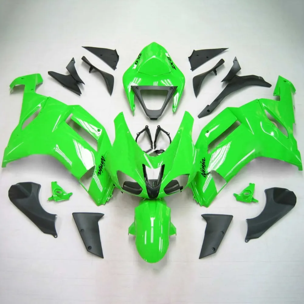 2007-2008 Kawasaki ZX6R 636 Amotopart Kit de carénage d'injection carrosserie plastique ABS #122