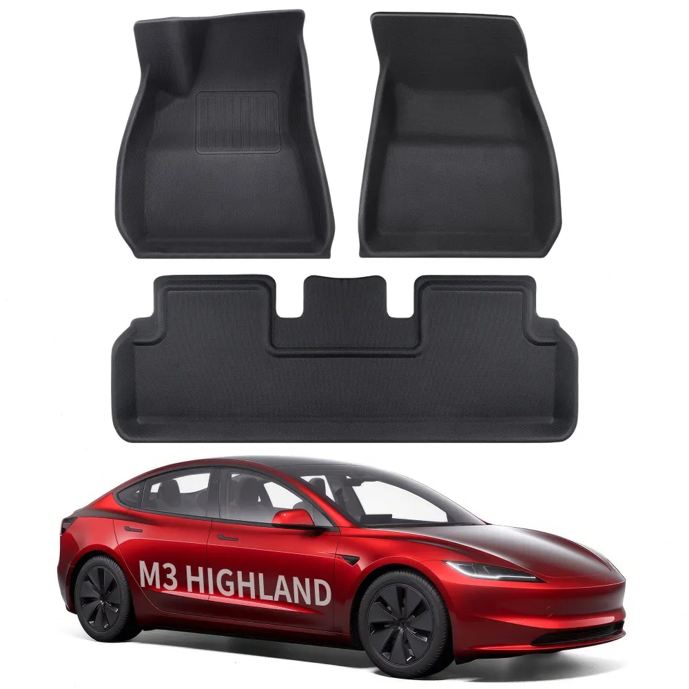 2024Model3 revêtements intérieurs tous temps de cargaison de tapis de plancher de Highland XPETesla