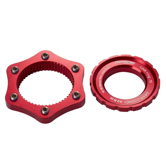 Adaptateur Centerlock > 6 Trous REVERSE COMPONENTS Rouge