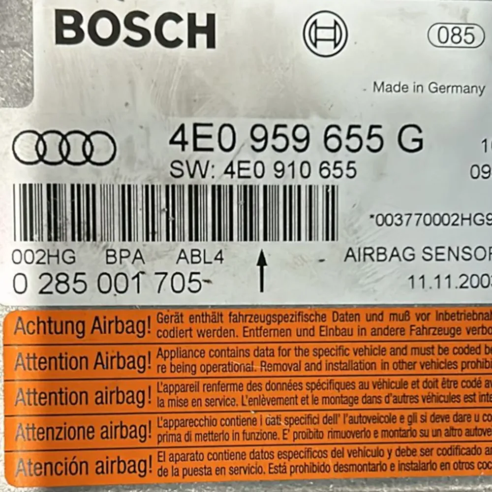 Airbag Audi A8 D3 COD: 4E0959655 (2002> 2010) Unité de contrôle
