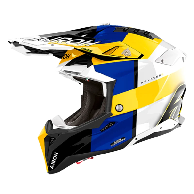Casque Airoh Aviator 3 Monarch bleu/jaune brillant 2024