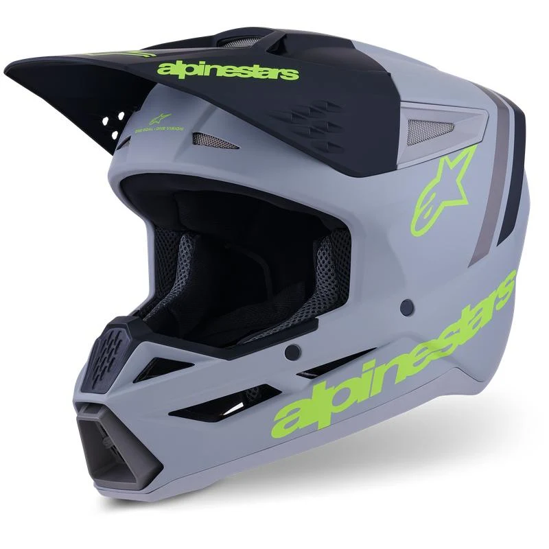 Casque ALPINESTARS S-M3 RADIUM gris/noir/jaune mat