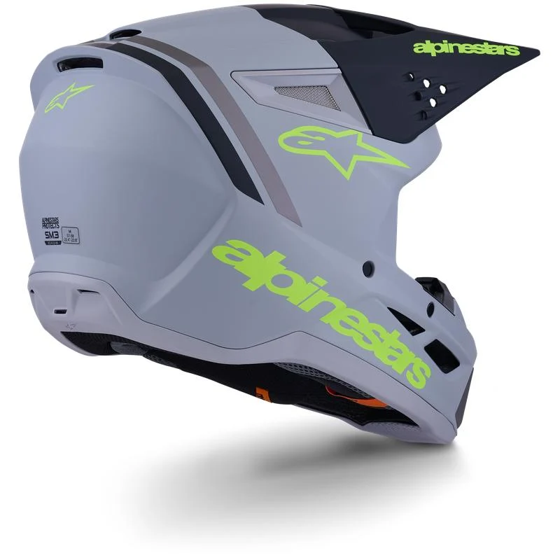 Casque ALPINESTARS S-M3 RADIUM gris/noir/jaune mat