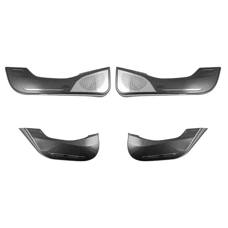 Amélioré Tesla Model Garniture intérieure 3 portes–Motif fibre de carbone, matériau ABS–2021-2023 Model Compatibilité