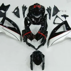 Amotopart 2008-2010 Suzuki GSXR 600/750 Kit de carénage noir blanc
