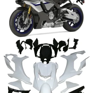 Amotopart 2015-2019 Yamaha YZF 1000 R1 Kit de carénage gris argent