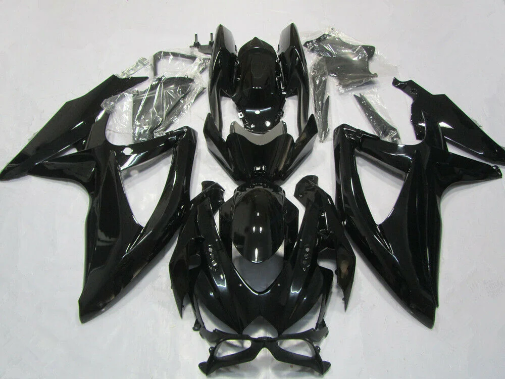 Kit de carénage noir brillant Suzuki GSXR600 750 2008-2010 Amotopart