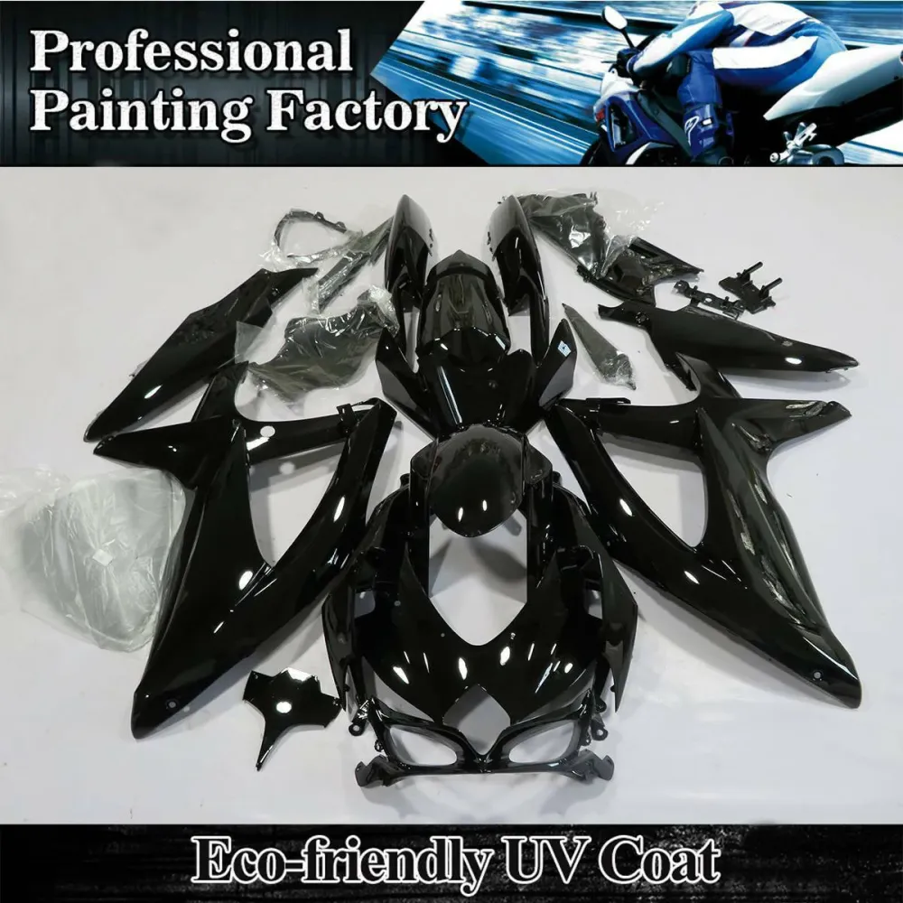 Kit de carénage noir brillant Suzuki GSXR600 750 2008-2010 Amotopart