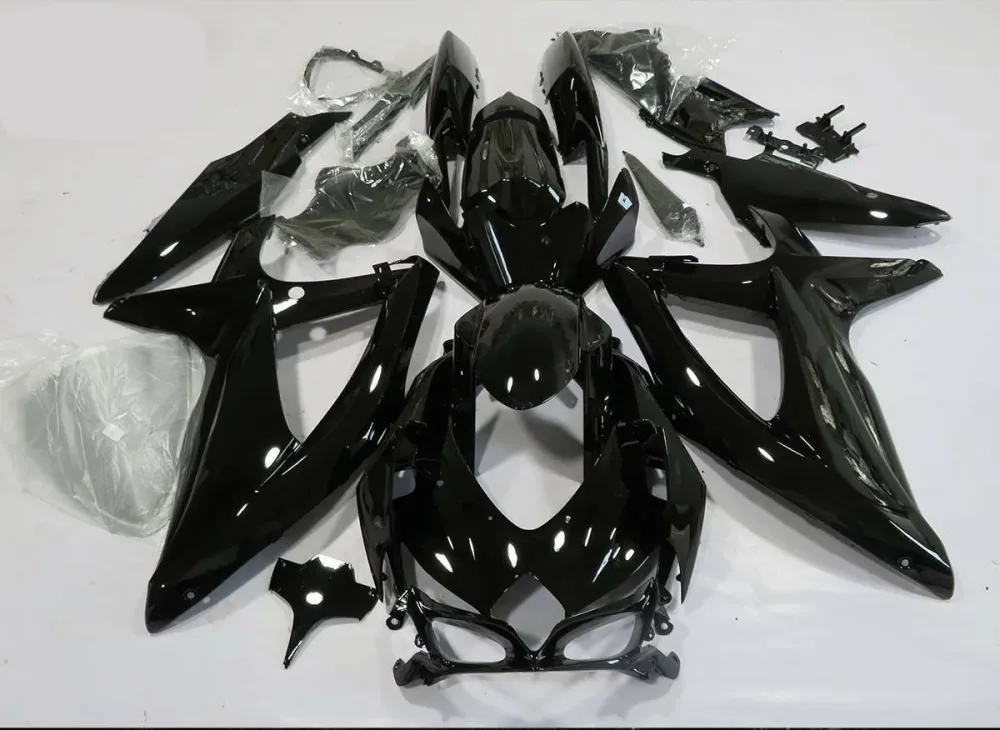 Kit de carénage noir brillant Suzuki GSXR600 750 2008-2010 Amotopart