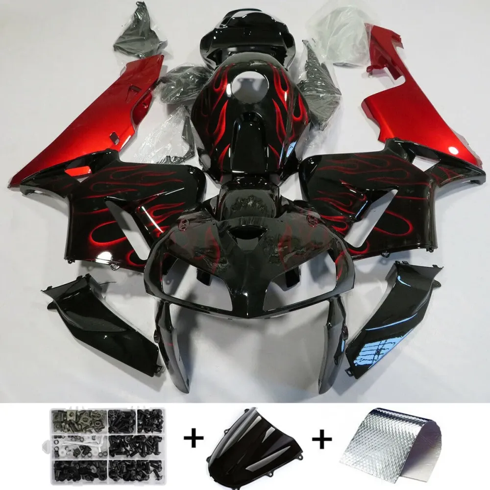 Kit de carénage rouge noir Honda CBR600RR 2005-2006 Amotopart