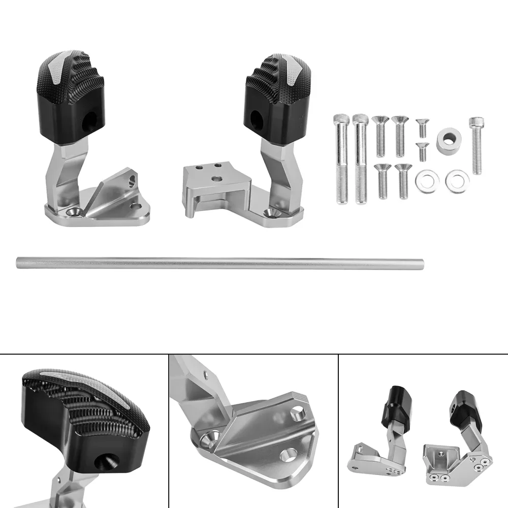 Protecteur moteur Crash Bund Pad curseur argent pour Suzuki Gsxr1300 Hayabusa 21-23 Amotopart