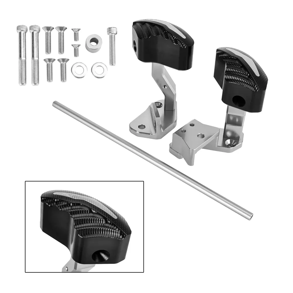 Protecteur moteur Crash Bund Pad curseur argent pour Suzuki Gsxr1300 Hayabusa 21-23 Amotopart