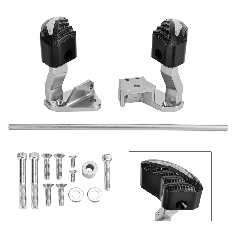 Protecteur moteur Crash Bund Pad curseur argent pour Suzuki Gsxr1300 Hayabusa 21-23 Amotopart