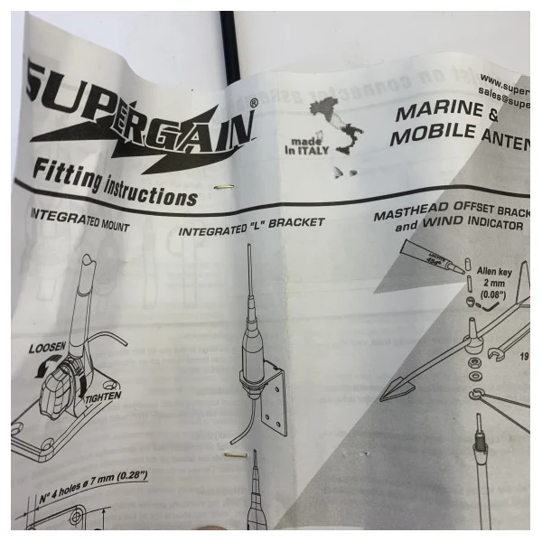 Antenne marine VHF Elba 21-505-021 avec câble d'antenne noir de 97 cm