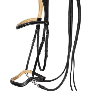 Articles F.R.. Freedom Riding : Sidepull Kiona avec Rênes (Système 3) Black/Beige P