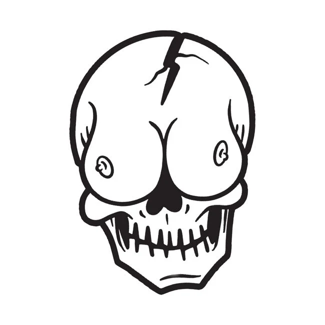 Autocollant Down-N-Out Skull Boob