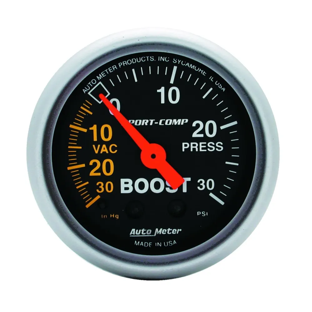 Traditional incandescent lighting illuminates around perimeter dial AutoMeter