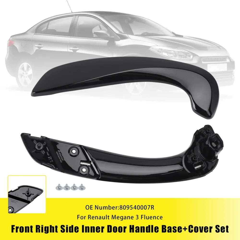 Base de poignée de porte intérieure avant droite + ensemble de couvercles pour Renault Megane MK3 Fluence