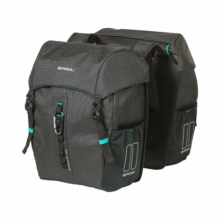 Basil Discovery 365D Sacoche double de porte-bagages M 18l noir/turquoise