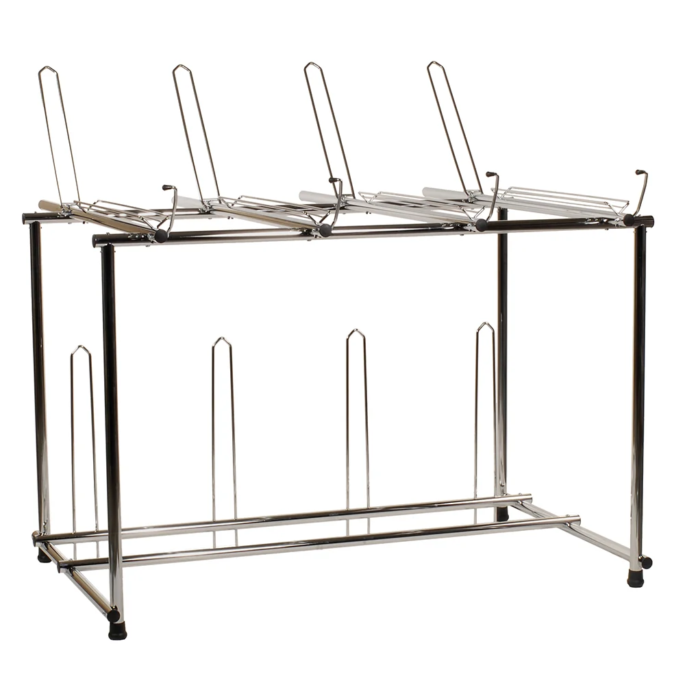 Présentoir Cycliste Multiple 180x168x120cm 8 Vélos sur 2 Niveaux Argenté BICISUPPORT
