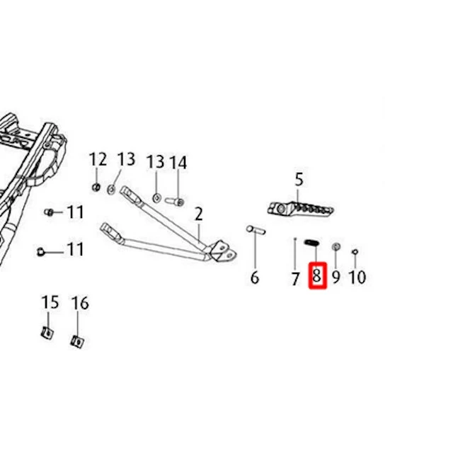 Bille de Q repose-pied passager Rieju RS2 / RS3 50-125 / Century 125