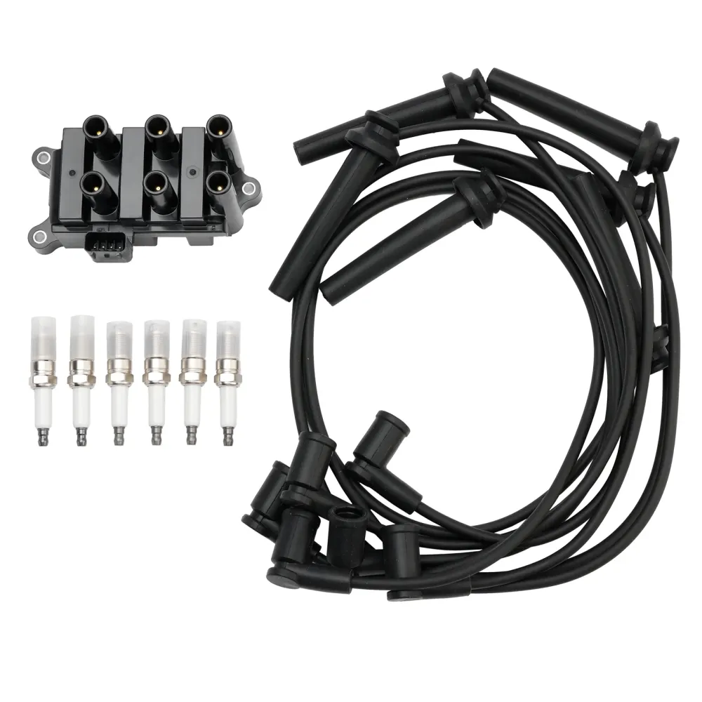 Bobine d'allumage Mercury Cougar V6 2001-2002 L + 6 bougies d'allumage + 6 fils FD498 5F2Z-12029-AD 1F2118100