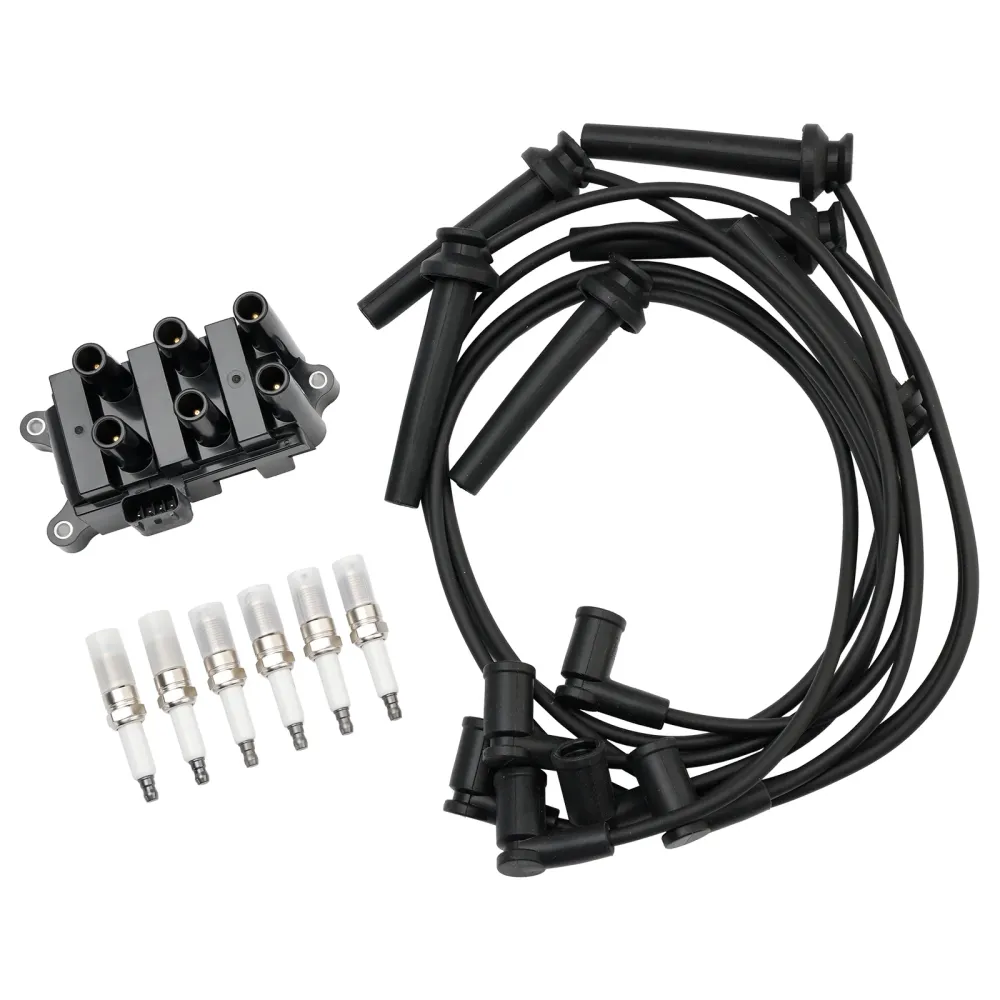 Bobine d'allumage Mercury Cougar V6 2001-2002 L + 6 bougies d'allumage + 6 fils FD498 5F2Z-12029-AD 1F2118100