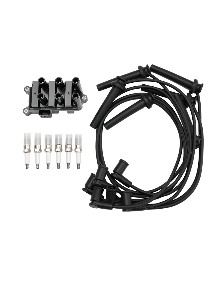 Bobine d'allumage Mercury Cougar V6 2001-2002 L + 6 bougies d'allumage + 6 fils FD498 5F2Z-12029-AD 1F2118100