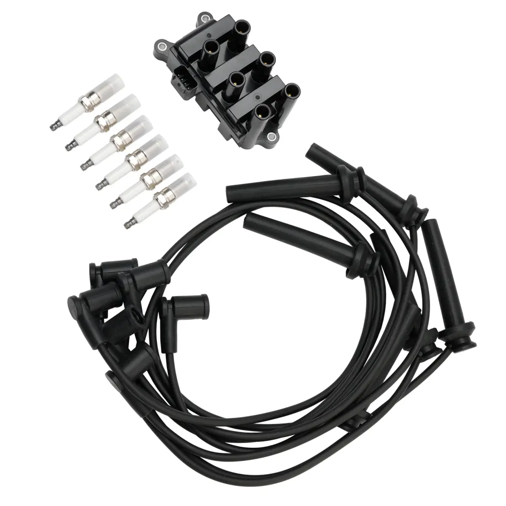 Bobine d'allumage Mercury Cougar V6 2001-2002 L + 6 bougies d'allumage + 6 fils FD498 5F2Z-12029-AD 1F2118100