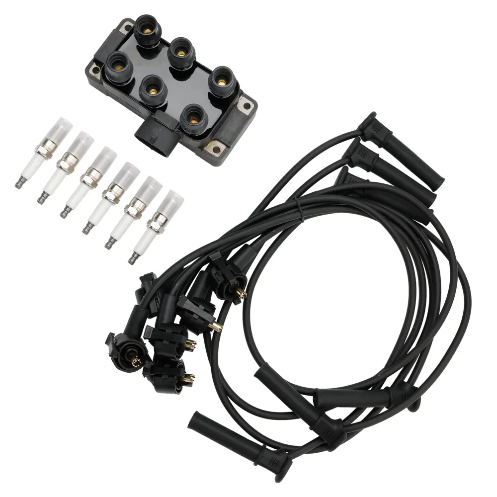 Bobine d'allumage Mercury Mountaineer V6 4,0 l + 6 bougies d'allumage + 6 fils FD480 DG452 90TF12029A 1998-2010