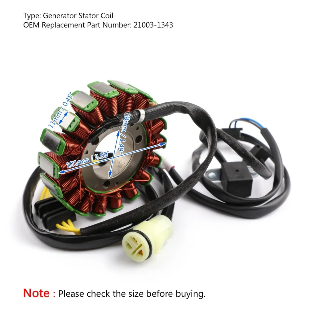 Bobine de Stator de générateur magnéto pour Kawasaki KVF300 Prairie 1999-2002 21003-1343 générique