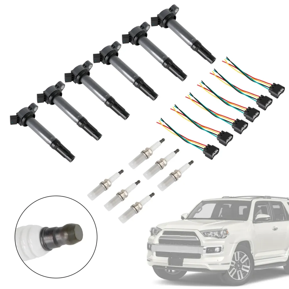 6 bobines d'allumage + connecteurs + bougie d'allumage UF487 90919-02251 pour Toyota Sienna 3.5L