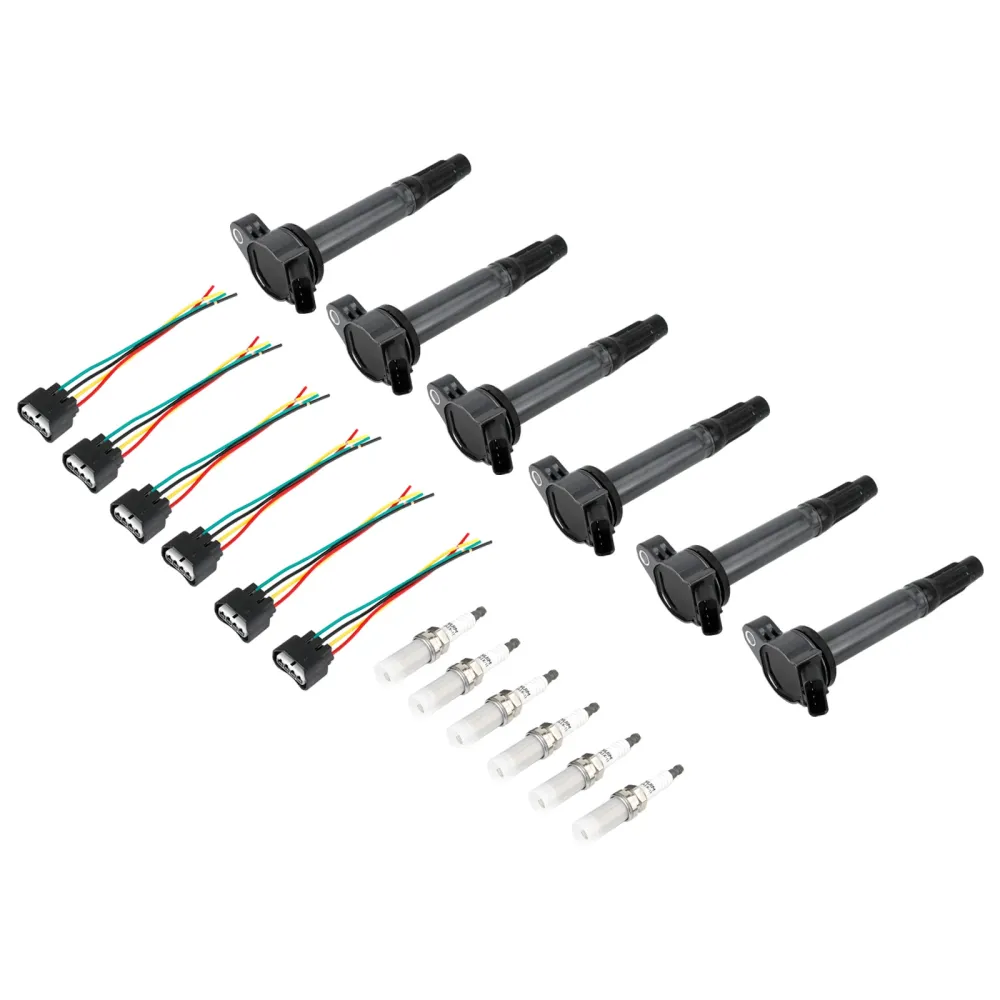 6 bobines d'allumage + connecteurs + bougie d'allumage UF487 90919-02251 pour Toyota Sienna 3.5L