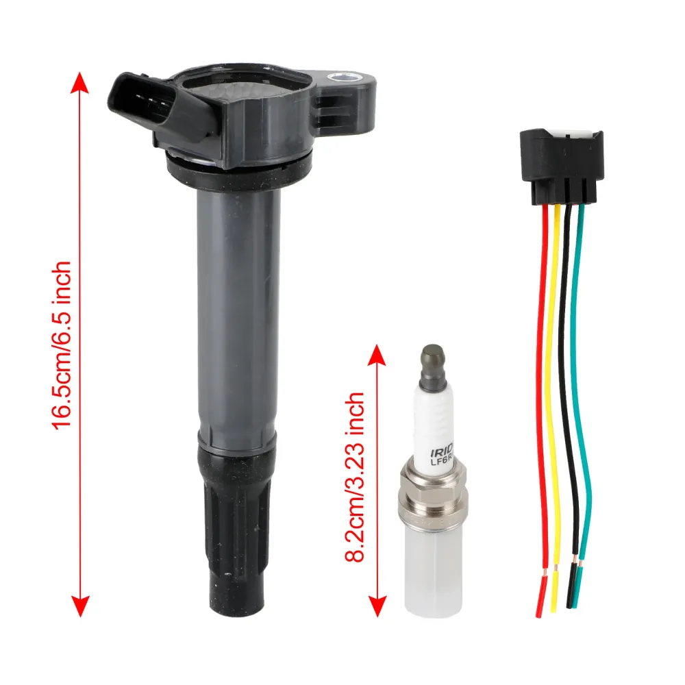 6 bobines d'allumage + connecteurs + bougie d'allumage UF487 90919-02251 pour Toyota Sienna 3.5L