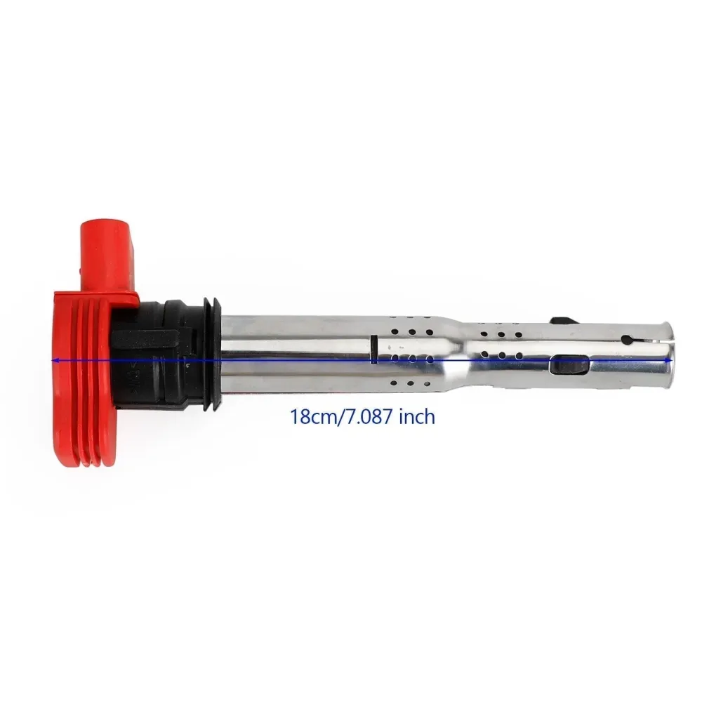 Bobines d'allumage rouges pour VW Skoda Octavia (1Z3) (2004-présent) - Référence : 06E905115E (4 pièces)