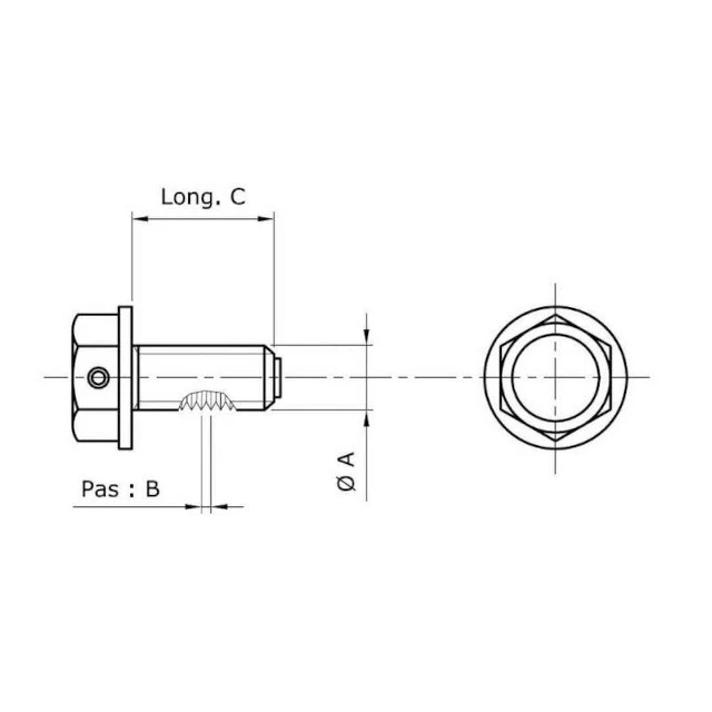 Bouchon de vidange d'huile magnétique M10x150x14 Tecnium