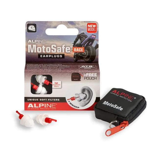 Bouchons d'oreille Alpine Motosafe Race avec Mini Grip