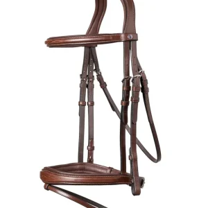 Bridon anatomique Amsterdam à muserolle combinée Brown/Silver C