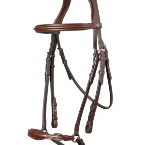 Bridon Barcelona à muserolle tombante réglable Brown/Silver C