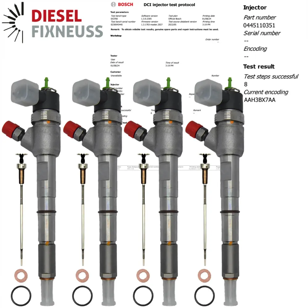 4x buse d'injection 0445110351 55219886 95517513 0986435204 BOSCH FIAT 1.3 D